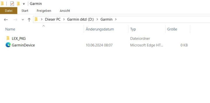 Defekte GarminDevice.xml Datei